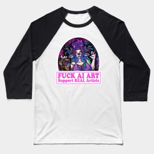 Fuck AI Art Baseball T-Shirt